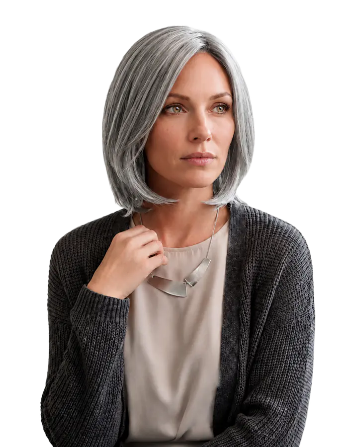 Jane 10 medium grey bob wig